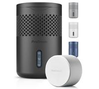 Pro Breeze Osmo Deshumidificador pequeño, silencioso y recargable con pastilla. Antihumedad armarios, casa, habitaciones - Absorbente de humedad sin electricidad - Negro