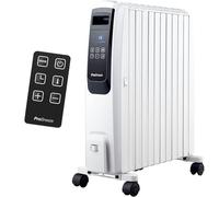 Pro Breeze Radiador de Aceite de 2500 W, 4 Niveles de Potencia, Temporizador, Termostato, Portátil con Ruedas, Calentador Eléctrico de 10 Aletas, Pantalla Digital y Mando a Distancia