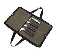 Pro Chef's GJB440 rollo de cuchillo, resistente bolsa de lona encerada para cuchillos, bolsa de viaje portátil para herramientas, bolsa de mano con 4 ranuras, regalos para hombres
