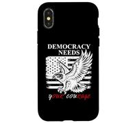 Pro Democracy Needs Your Courage No Kings USA Resist Fascism Carcasa para iPhone X/XS