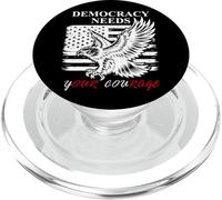 Pro Democracy Needs Your Courage No Kings USA Resist Fascism PopSockets PopGrip para MagSafe