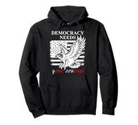 Pro Democracy Needs Your Courage No Kings USA Resist Fascism Sudadera con Capucha