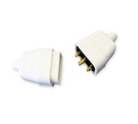 Pro Elec - Conector de goma en línea de 3 pines, 10 A, color blanco