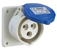PRO ELEC PELB0124 16A, 230V, montaje en panel CEE Socket, 2P+E, azul, IP44