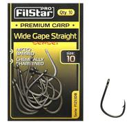 PRO FILSTAR 10 Anzuelos de Pesca N10 Wide Gape Straight - Anzuelos de Pesca Carpa - Carpfishing - Pesca Mar - Method Feeder Fishing Hook - Pesca Accesorios - Articulos de Pesca - Kit de Pesca - Pescar