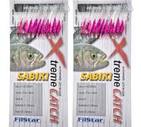 PRO FILSTAR 2 Kit de Pesca Mar Piel de Pescado Rig - 10 Anzuelos de Pesca N8 - Plumas de Pesca Sabiki - Señuelos de Pesca para Caballa, Lubina, Bacalao, Arenque - Pesca Accesorios - Aparejos de Pesca