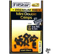 PRO Filstar Manguitos dobles para pesca de 25 x 5 mm, diámetro de 0,6 mm, doble crimps, juego de manguitos de apriete para el líder de acero, doble manguito de sujeción para pesca y sedal de pesca,