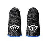 Pro Gaming - Mangas de dedo de fibra plateada de 0,3 mm, extremadamente finas, sin costuras, alta sensibilidad, antisudor y transpirables, para todos los dispositivos de pantalla táctil (azul)