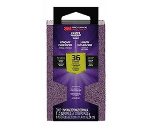 Pro Grade Precision - Esponja abrasiva 3M Faster Sanding Block, Grano 36 (Extragrande), 24003TRI-XC-B, 6,3 cm x 11,3 cm x 2,5 cm, 12/Paquete Gris