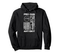 Pro Gun Anti Idiot - 2ª Enmienda AR15 USA Flag Gun Derechos Sudadera con Capucha