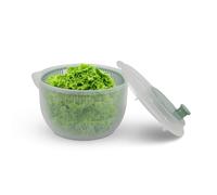 Pro Home Centrifugador de ensalada (2,7 litros, 20 cm de diámetro), sin BPA, 3 en 1, centrifugador, colador y ensaladera, manivela 3D, centrifugado sin esfuerzo, secadora de ensalada
