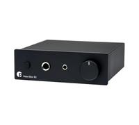 Pro-Ject Head Box S2, microamplificador de auriculares, 725 mW, negro | 6,35 mm y 3,5 mm utilizables a la vez, salida Loop RCA, 725 mW, baja distorsión, carcasa sándwich de aluminio y metal