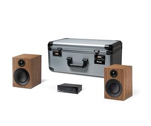 Pro-Ject Kit de Viaje - Mini Sistema de Alta fidelidad audiófilo Compacto con maletín de Transporte (Negro/Nogal)