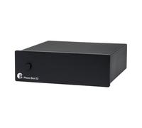 Pro-Ject Phono Box S2, preamplificador de Phono MM/MC, Negro | Dual mono, impedancia y capacidad conmutables, 4 niveles de ganancia, filtro subsónico, condensadores WIMA