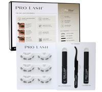 Pro Lash Kit de iniciación | Estilo profesional - Extensión de pestañas suave y cómoda con 3 juegos de pestañas, pinzas, adhesivo Pro Lock y removedor - Dura hasta 10 días (volumen)