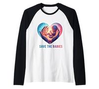 Pro-Life Save The Babies Pro Life Supporter Anti-Aborto Camiseta Manga Raglan