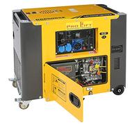Pro-Lift-Montagetechnik Generador de corriente silencioso, 5,5 kW, 230 V, generador de corriente de emergencia, 5500 W, refrigerado por aire, ruedas
