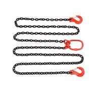 Pro-Lift-Werkzeuge Cadena colgante de 1000 kg, longitud de la cadena de tope: 225 cm, gancho de cabeza de horquilla con trampa de seguridad de dos hebras, gancho reductor para grúa, cadena forestal.