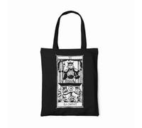 PRO' line Dshirt14 - Bolsa de la compra con tarot de Marsella, diseño de Tarot de Marsella, fabricado en algodón orgánico, aprobado por la tierra y vegano, hecho a mano, Negro , Talla única