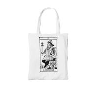 PRO' line Dshirt14 - Bolsa de la compra de Tarot de Marseille L'Empereur - Tarot el emperador de algodón orgánico - Earthpositive & Vegan Approved, blanco, Talla única