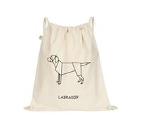 PRO' line DSHIRT14 - Mochila de algodón orgánico con estampado de Labrador Origami - DSHIRT14 - Mochila para deporte, gimnasio, guardería, zapatero, natural, Taglia unica, Casual