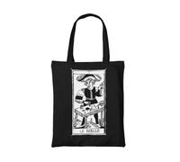 PRO' line Tarot de Marseille Le Bateleur - Bolsa de la compra - Tarot El Bagatto de algodón orgánico - Earthpositive & Vegan Approved - Handmade, Negro , Talla única