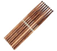 ProMark Baquetas Bateria - Rebound 5B Drumsticks - FireGrain - Sin exceso de vibración - Acabado de laca, Punta de Bellota, Madera de nogal americano - Juego de baquetas de tambor de 4 pares