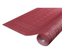 Pro Nappe - Ref R480622I - Mantel de Papel Damasco desechable en Rollo 6 M de Largo X 1,20 M de Ancho - Color Burdeos - Papel Damasco con Estampado Universal Chic y clásico - Caja de 12 Rollos