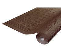 Pro Nappe - Ref R480629I - Mantel de Papel Damasco desechable en Rollo 6 M de Largo X 1,20 M de Ancho - Color Chocolate - Papel Damasco con Estampado Universal Chic y clásico - Caja de 12 Rollos