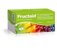 pro natura Fructaid - 120 cápsulas para intolerancia a la fructosa, suplemento para la prevención y el alivio de la mala absorción de fructosa indigestión