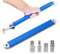 Pro Offset Extension Wrench Set - Llave de extensión acodada con 1/2", 1/4" y 3/8" - Multifuncional, adecuado para espacios pequeños (azul)