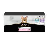 Pro Plan Adulto Delicado Digestión Pavo Pescado Salsa 40x85g | Comida Gato Esterilizado Sabores Carne y Pescado - Receta completa en salsa de peso - Comida Gato completo
