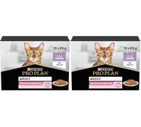 PRO PLAN Delicada Digestión Pavo Adulto Comida Húmeda para Gatos 10x85g (Paquete de 2)