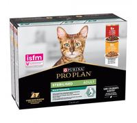 Purina Pro Plan Gato Adulto Sterilised Maintenance con pollo y buey en salsa - Pack 10 x bolsa de 85 gr