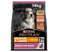 Pro Plan Sensitive Skin Medium & Large 7+ - Pienso para perros mayores de tamaño mediano y grande con piel sensible - Cantidad: 14 kg