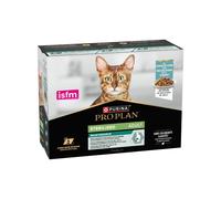 PRO PLAN - Sterilised Maintenance Adult Sobres (10×85 gr) - Alimento Húmedo Completo para Gatos Adultos Esterilizados (Trozos en Gelatina de Pescado del ))