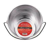 Pro Select Heavy Duty Acero Inoxidable Cubos, Cubos con Resistente para jaulas y Granjas - 8 3/4 ", 6-Quart
