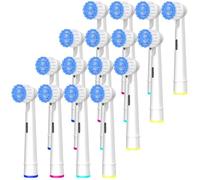 Pro Sensitive Gum Care - Cabezales de repuesto compatibles con cepillos de dientes eléctricos Oral-B, paquete de 16 cabezales de cepillo de dientes de cerdas extrasuaves de alta densidad, color blanco
