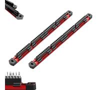 Pro-Series Aluminum Magnetic Hex Bit Organizer，40-Slot 1/4" Drive Holder，Machined Compact Storage Fast Access，for Workshop (2pcs)