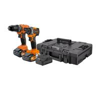 PRO Set taladro percutor de batería y atornillador (18 V, 2 baterías, 4 Ah, 2 pzs.)