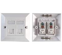 Pro Signal PSG91593 - Placa frontal RJ45 Cat6, color blanco