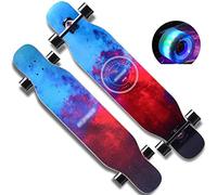 Pro Skatboards de 43 "x 9" para Principiantes Tricks de cóncavos de Doble Patada estándar Deck 7 Longboard de Arce para Deportes Extremos y al Aire Libre (Color: D)