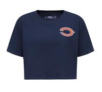 Pro Standard NFL Chicago Bears - Camiseta clásica de Chenilla de Manga Corta para Mujer, Color Azul Marino Medianoche, Talla L