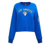 Pro Standard Sudadera clásica de felpilla para Mujer de la NFL, con Parte Trasera cepillada, de Rizo francés, Cuello Redondo