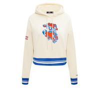 Pro Standard Womens NFL Retro Classics Brushed Back French Terry Cropped Pullover Hoodie Sudadera con Capucha, Cáscara de Huevo/Azul Rey, XL para Mujer