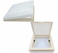 Pro-Styling MPK Modelo 42 420 - Ventana de techo para claraboya 40 x 40 cm, marco plegable, mosquitera, campana de cristal esmerilado, ventilación continua