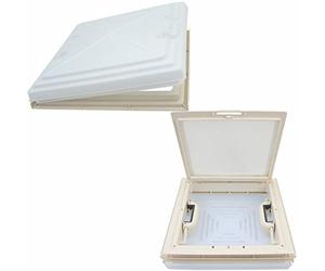 Pro-Styling MPK Modelo 42 420 - Ventana de techo para claraboya 40 x 40 cm, marco plegable, mosquitera, campana de cristal esmerilado, ventilación continua