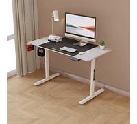 pro.tec Escritorio Rectangular Pomona Regulable en Altura 72-117 cm Escritorio Elevable Eléctrico con Alfombrilla de Ratón XXL 110 x 60 cm 2 Opciones Memoria Aglomerado/Acero - Blanco
