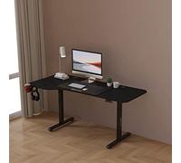 pro.tec Escritorio Stryn Forma de L Regulable en Altura 72-117 cm con Clips y 2 Salidas de Cables Eléctrico 2 Opciones (Sentado y de Pie) Alfombrilla de Ratón XXL 160 x 75 cm Aglomerado/Acero - Negro