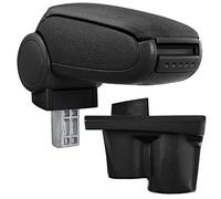 pro.tec Reposabrazos Central Apoyabrazos con Compartimento Consola Plegable Tapizado - Tela - Negro